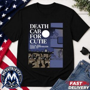 Death Cab for Cutie Poster Concert For Summer Tour 2026 At The Sandy Amphitheater In Sandy Utah On July 28 Black T-Shirt