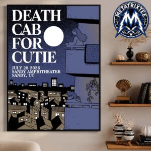 Death Cab for Cutie Poster Concert For Summer Tour 2026 At The Sandy Amphitheater In Sandy Utah On July 28 Professional Poster Canvas