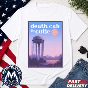 Death Cab for Cutie Poster Show At The Momentary In Bentonville AR On July 25 2026 White T-Shirt