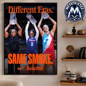 Diffence Eras Same Smoke x Nike Basketball Elena Delle Donne And Shakira Austin And Jezelle Banks Won The 2026 Kia WNBA Shooting Stars Champs High-Quality Poster Canvas