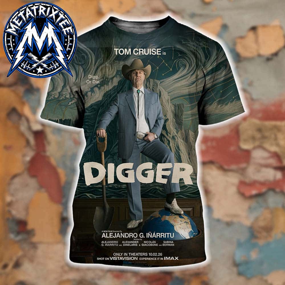 Digger Movie Official Poster for Alejandro G Inarritu Only In Theaters October 2nd 2026 All Over Print Shirt Digger Movie Official Poster for Alejandro G Inarritu Only In Theaters October 2nd 2026 All Over Print Shirt