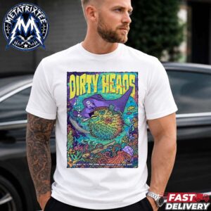 Dirty Heads Holmdel Concert Poster At The PNC Bank Arts Center In New Jersey On July 23 2026 White T-Shirt