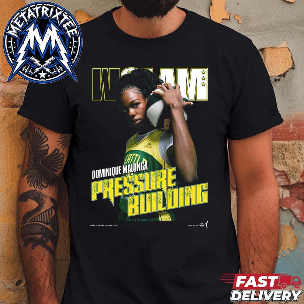 Dominique Malonga Team Seattle Storm WNBA Pressure Building WSLAM Digital Cover Black T-Shirt Dominique Malonga Team Seattle Storm WNBA Pressure Building WSLAM Digital Cover Black T-Shirt