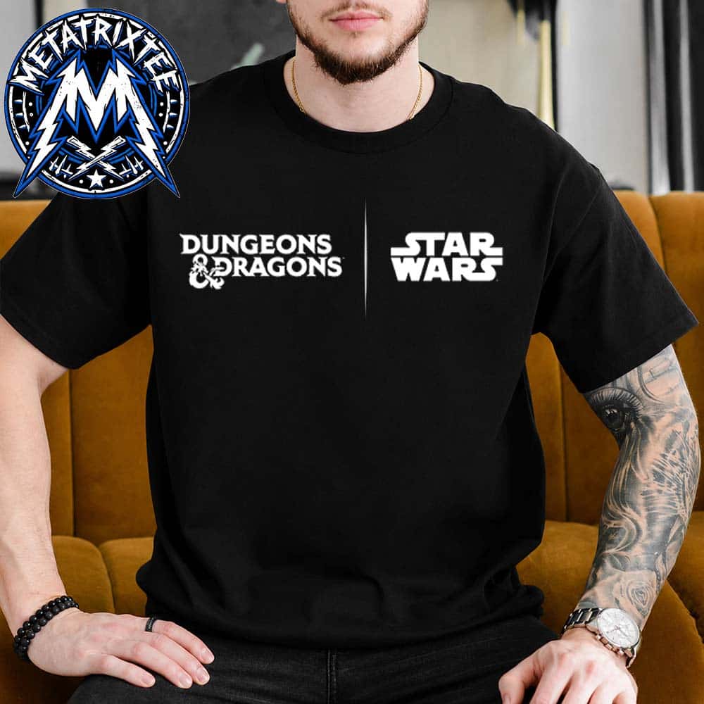 Dungeons And Dragons X Star Wars Collaboration Logo For The Season Of Rebellion Releasing On 2027 Black T-Shirt Dungeons And Dragons X Star Wars Collaboration Logo For The Season Of Rebellion Releasing On 2027 Black T-Shirt