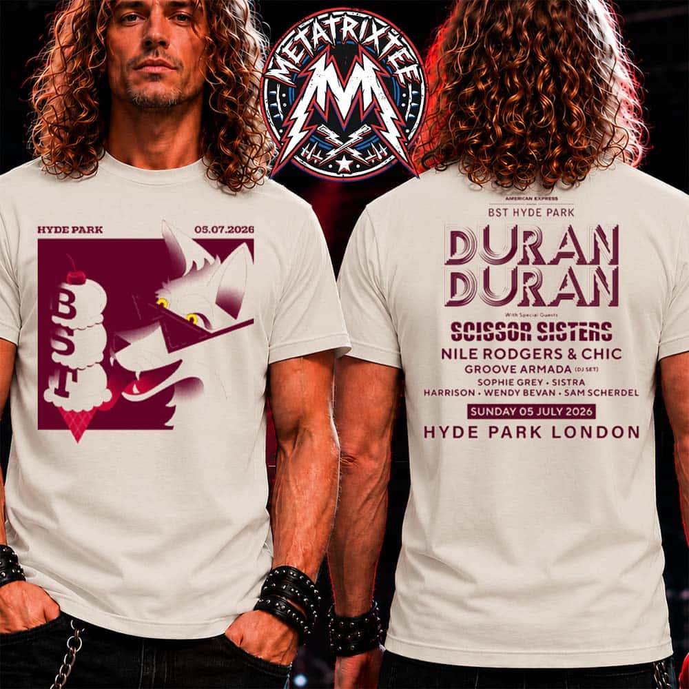 Duran Duran x BST Hyde Park 2026 For Hyde Park London On Sunday 5 July 2026 Two Sided Short T-Shirt Duran Duran x BST Hyde Park 2026 For Hyde Park London On Sunday 5 July 2026 Two Sided Short T-Shirt