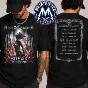 Edge Of Paradise Solar Sirens Tour 2026 Tee For July 22 In St Louis MO To July 31 In Drumheller CA Two Sided Black T-Shirt