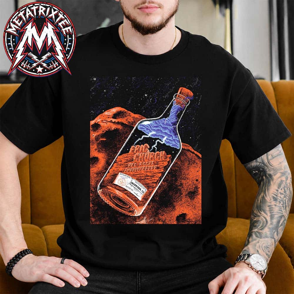 Eric Church Morrison Three-Night Poster For The Red Rocks Amphitheatre In Colorado On July 6th 7th And 8th 2026 Unisex T-Shirt Eric Church Morrison Three-Night Poster For The Red Rocks Amphitheatre In Colorado On July 6th 7th And 8th 2026 Unisex T-Shirt