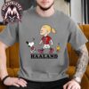 Peaceful Viking Erling Haaland Meditating Cartoon With Snoopy And Woodstock White T-Shirt