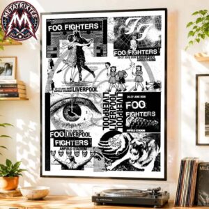 Foo Fighters Liverpool VIP 2026 Uncut White Poster Two Night Show At Anfield Stadium In England On June 25 And 27 2026 Poster Canvas