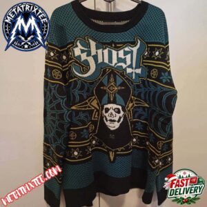Ghost BC Papa Emeritus 2026 Knitted Ugly Christmas Sweater