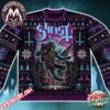 Ghost Hall Santa With Pattern Black Background Christmas 2026 Holiday Ugly Christmas Sweater