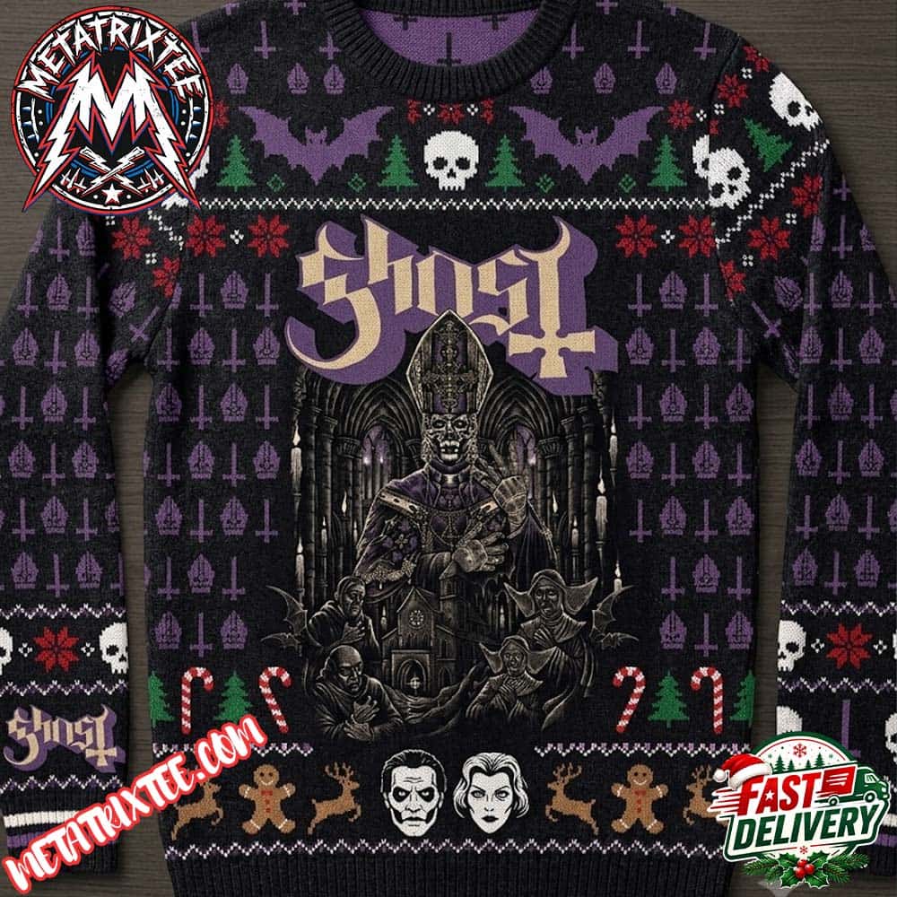 Ghost Satanized Congregation Holiday Christmas Xmas Ugly Christmas Sweater Ghost Satanized Congregation Holiday Christmas Xmas Ugly Christmas Sweater
