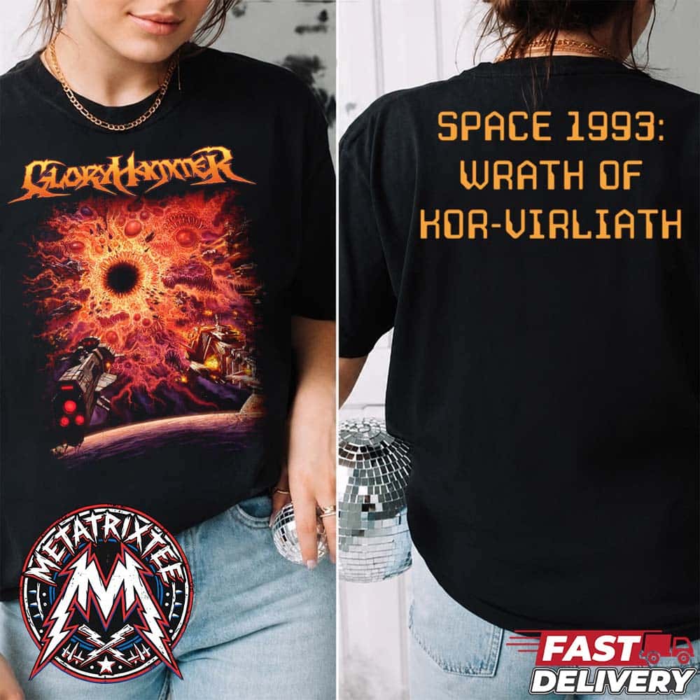 Gloryhammer Space 1993 Wrath of Kor-Virliath New Album Out October 16 2026 Two Sided T-Shirt Gloryhammer Space 1993 Wrath of Kor-Virliath New Album Out October 16 2026 Two Sided T-Shirt