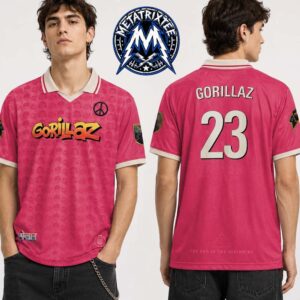 Gorillaz x MUNDIAL The End Is The Beginning Number 23 Pink Edition Polo Football Jersey