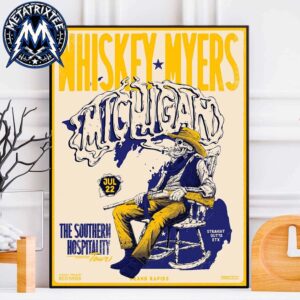 Grand Rapids Michigan 2026 Whiskey Myers Poster For Southern Hospitality Tour At The Acrisure Amphitheater On July 22 Poster Canvas