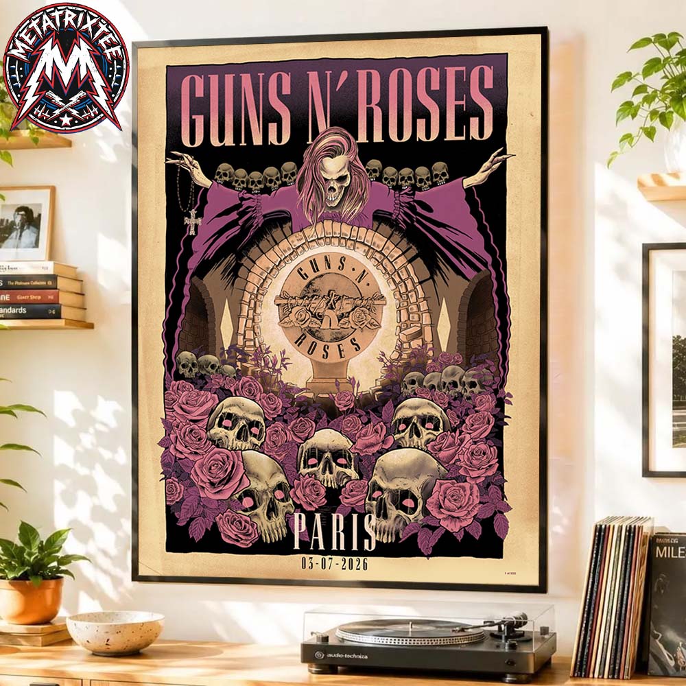 Guns N Roses Night Two Paris 2026 For Europe In France On July 3 2026 At The Accor Arena Poster Canvas Guns N Roses Night Two Paris 2026 For Europe In France On July 3 2026 At The Accor Arena Poster Canvas