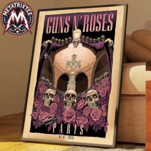 Guns N Roses Paris 2026 Final Two Nights In Europe On July 1 2026 At The Accor Arena In France Poster Canvas