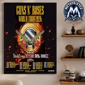 Guns N Roses World Tour 2026 Cities List Kick Off On July 23 In Raleigh To September 19 In Atlanta Professional Poster Canvas