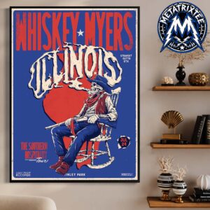 Illinois 2026 Whiskey Myers Poster Concert At The Credit Union 1 Amphitheatre In Tinley Park On July 24 Durable Poster Canvas