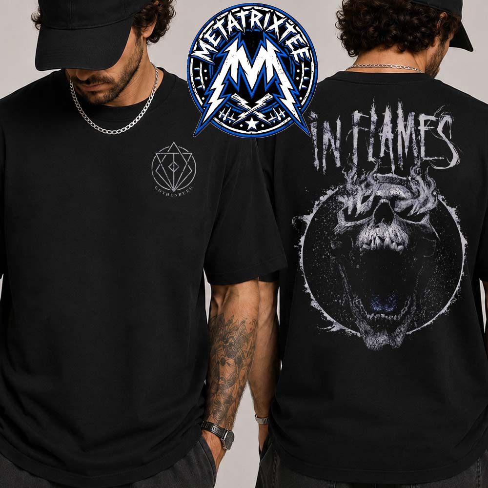 In Flames Screaming Skull Event Tee For Jesterheads Of Europe Summer Tour 2026 Short Unisex T-Shirt In Flames Screaming Skull Event Tee For Jesterheads Of Europe Summer Tour 2026 Short Unisex T-Shirt
