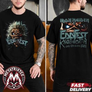 Iron Maiden EddFest 2026 Merch Tee For Knebworth Ultimate 50th Anniversary Celebration On July 10th And 11th Two Sided Short T-Shirt
