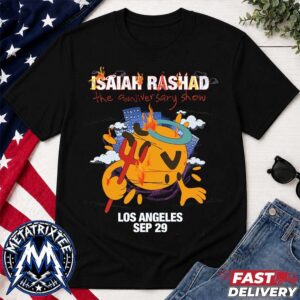Isaiah Rashad Anniversary Show 2026 Poster At The YouTube Theater In Inglewood LA On Tuesday September 29 2026 Short Black T-Shirt