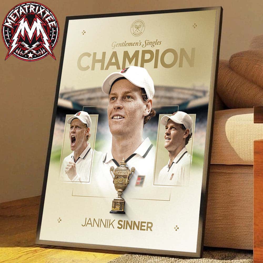 Jannik Sinner Become The 2026 Wimbledon Gentlemen Singles Champion Durable Poster Canvas Jannik Sinner Become The 2026 Wimbledon Gentlemen Singles Champion Durable Poster Canvas