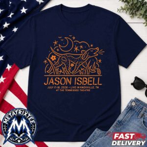 Jason Isbell Two-Night Solo Show Tee At The Tennessee Theatre In Knoxville Tennessee On July 17 And July 18 2026 Navy Short T-Shirt
