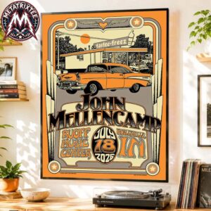 John Mellencamp Indianapolis Event Poster At The Ruoff Music Center In Noblesville On July 18 Dancing Words-The Greatest Hits Tour 2026 Poster Canvas
