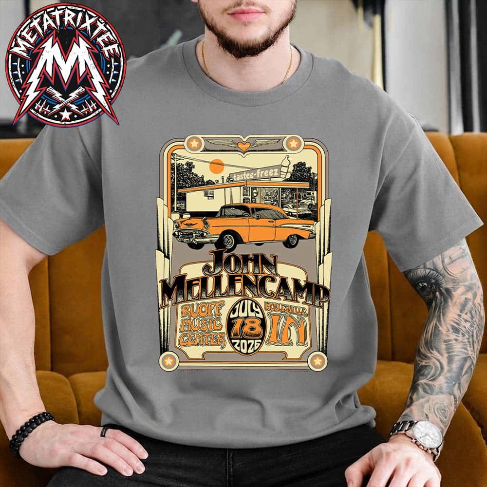 John Mellencamp Indianapolis Event Tee At The Ruoff Music Center In Noblesville On July 18 Dancing Words-The Greatest Hits Tour 2026 Unisex T-Shirt John Mellencamp Indianapolis Event Tee At The Ruoff Music Center In Noblesville On July 18 Dancing Words-The Greatest Hits Tour 2026 Unisex T-Shirt