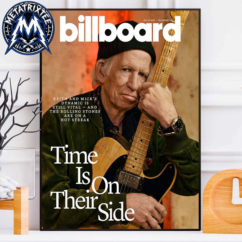 Keith Richards Time Is On Their Side Billboard Cover The Rolling Stones 25th Studio Album Foreign Tongues On July 18 2026 High-Quality Poster Canvas Keith Richards Time Is On Their Side Billboard Cover The Rolling Stones 25th Studio Album Foreign Tongues On July 18 2026 High-Quality Poster Canvas
