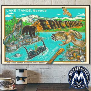Lake Tahoe Amphitheatre 2026 Night 1 Poster Eric Church At Caesars Republic In Stateline NV On July 15 2026 High-Quality Poster Canvas