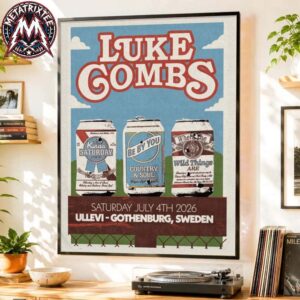 Luke Combs Gothenburg Sweden Show Poster For Ullevi On July 4th My Kinda Saturday Night Tour 2026 Poster Canvas