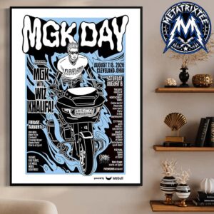 MGK Day Official Poster For Two-Night Stand Concert In Downtown Cleveland Ohio At The North Coast Yard On August 7 And 8 2026 Professional Poster Canvas
