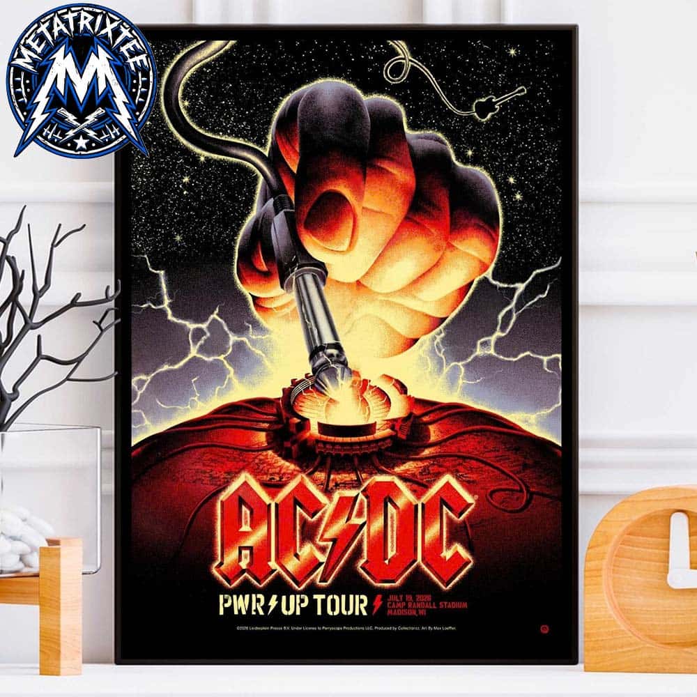 Madison PWR UP Tour Poster For ACDC At Camp Randall Stadium In Wisconsin On July 19 2026 Professional Poster Canvas Madison PWR UP Tour Poster For ACDC At Camp Randall Stadium In Wisconsin On July 19 2026 Professional Poster Canvas