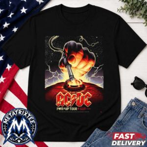 Madison PWR UP Tour Poster For ACDC At Camp Randall Stadium In Wisconsin On July 19 2026 Short Black T-Shirt