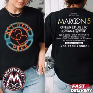 Maroon 5 x BST Hyde Park 2026 For Hyde Park London On Friday 3 July 2026 Black T-Shirt