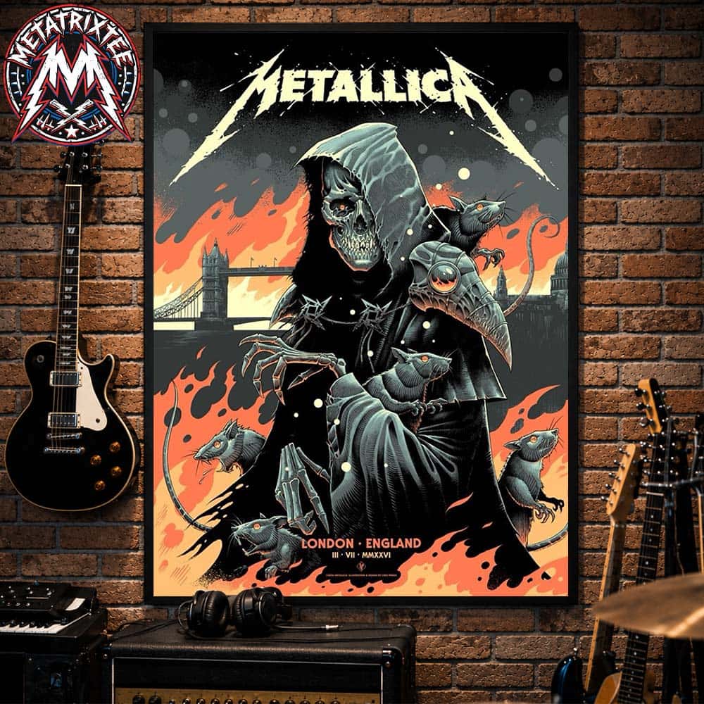 Metallica Day 1 London Concert Poster For July 3 No Repeat Weekend 2026 At London Stadium In London England Poster Canvas Metallica Day 1 London Concert Poster For July 3 No Repeat Weekend 2026 At London Stadium In London England Poster Canvas