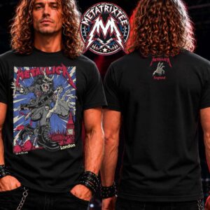 Metallica M72 London Pop Up Shop Scary Guy Merch Art By Puis Calzada Tee For London Stadium On July 3 And 5 2026 In England Two Sided T-Shirt