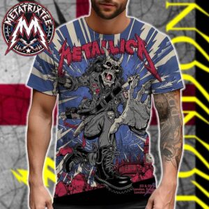Metallica M72 London Pop Up Shop Scary Guy Poster Art By Puis Calzada For London Stadium On July 3 And 5 2026 In England All Over Print Shirt