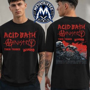 Ministry And Acid Bath At Red Rocks Amphitheatre In Morrison Colorado On September 15 2026 With TWIN TRIBES And WINDHAND Two Sided Print T-Shirt