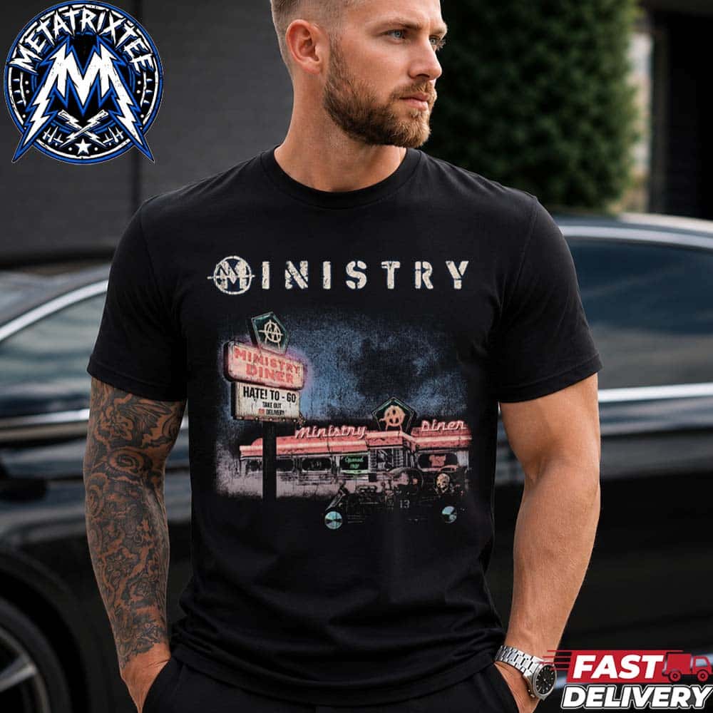 Ministry Hate To Go 2026 Diner Tee Take Out Or Delivery Black T-Shirt Ministry Hate To Go 2026 Diner Tee Take Out Or Delivery Black T-Shirt