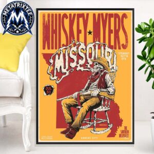 Missouri Southern Hospitality Tour 2026 Poster Whiskey Myers At Morton Amphitheater In Kansas City Riverside On July 30 Gallery-Style Poster Canvas