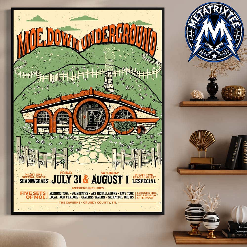 Moe Down Underground Mini-Festival Poster At The Caverns In Pelham Grundy County Tennessee On July 31 And August 1 2026 Premium Poster Canvas Moe Down Underground Mini-Festival Poster At The Caverns In Pelham Grundy County Tennessee On July 31 And August 1 2026 Premium Poster Canvas