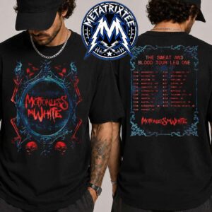 Motionless In White The Sweat And Blood Tour Leg One 2026 Merch Tee Dates List For July 14 To August 15 Two Sided Print T-Shirt