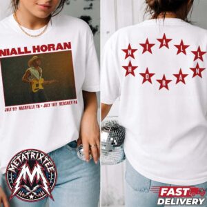 Niall Horan On July 9th And 18th Photo Tee For Nashville Tennessee And Hershey Pennsylvania Two Sided White T-Shirt