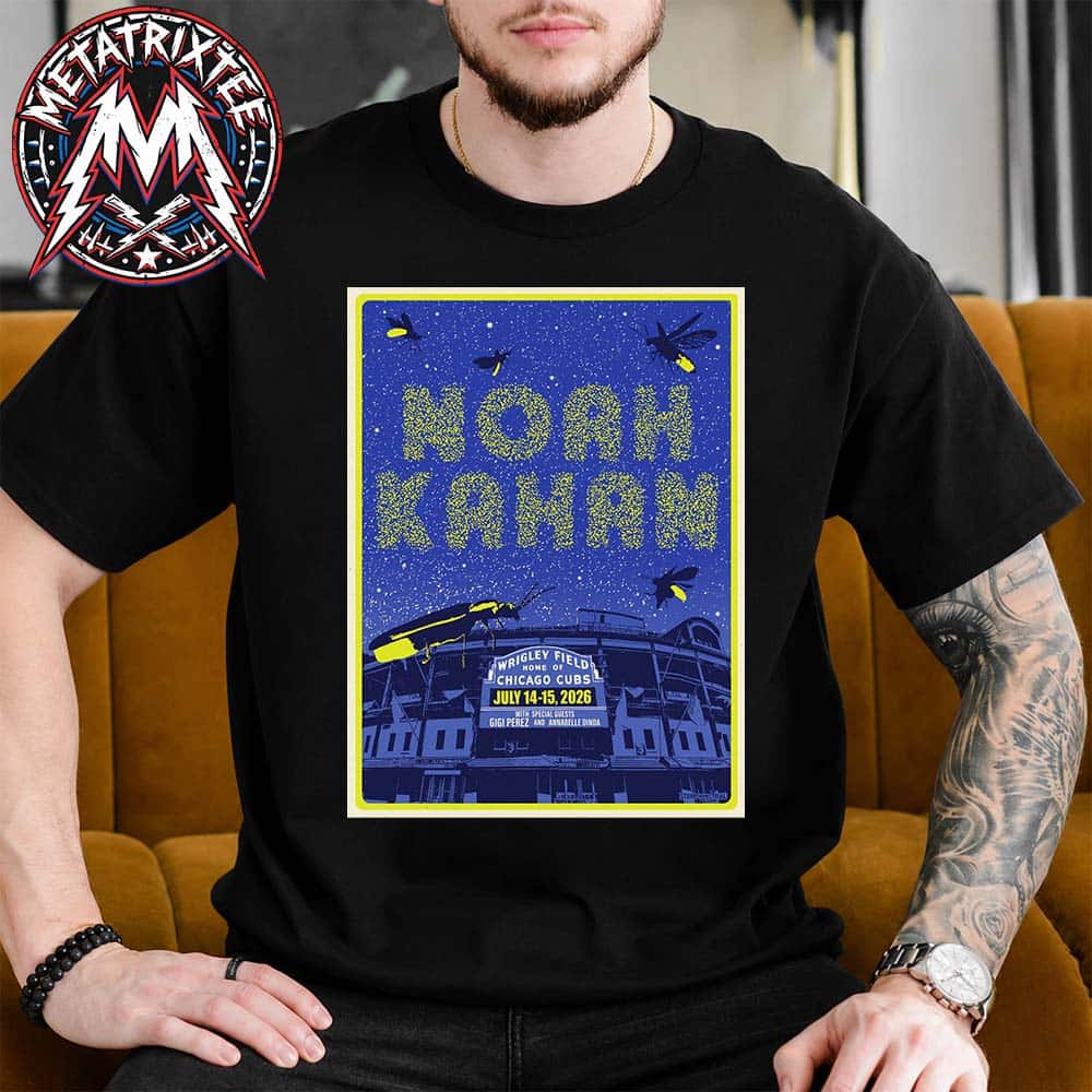 Noah Kahan Chicago Two Night Shows 2026 At Wrigley Field In Illinois On July 14 and July 15 2026 The Great Divide Tour Short Black T-Shirt Noah Kahan Chicago Two Night Shows 2026 At Wrigley Field In Illinois On July 14 and July 15 2026 The Great Divide Tour Short Black T-Shirt