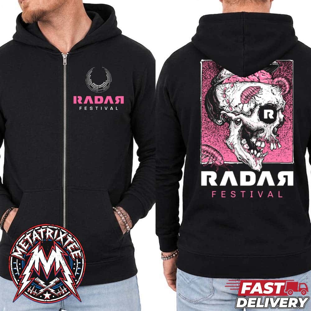 Official RADAR Festival 2026 At O2 Victoria Warehouse In Manchester UK On July 31 To August 2 2026 RDR26 Rotting Skull Zip Hoodie T-Shirt Official RADAR Festival 2026 At O2 Victoria Warehouse In Manchester UK On July 31 To August 2 2026 RDR26 Rotting Skull Zip Hoodie T-Shirt