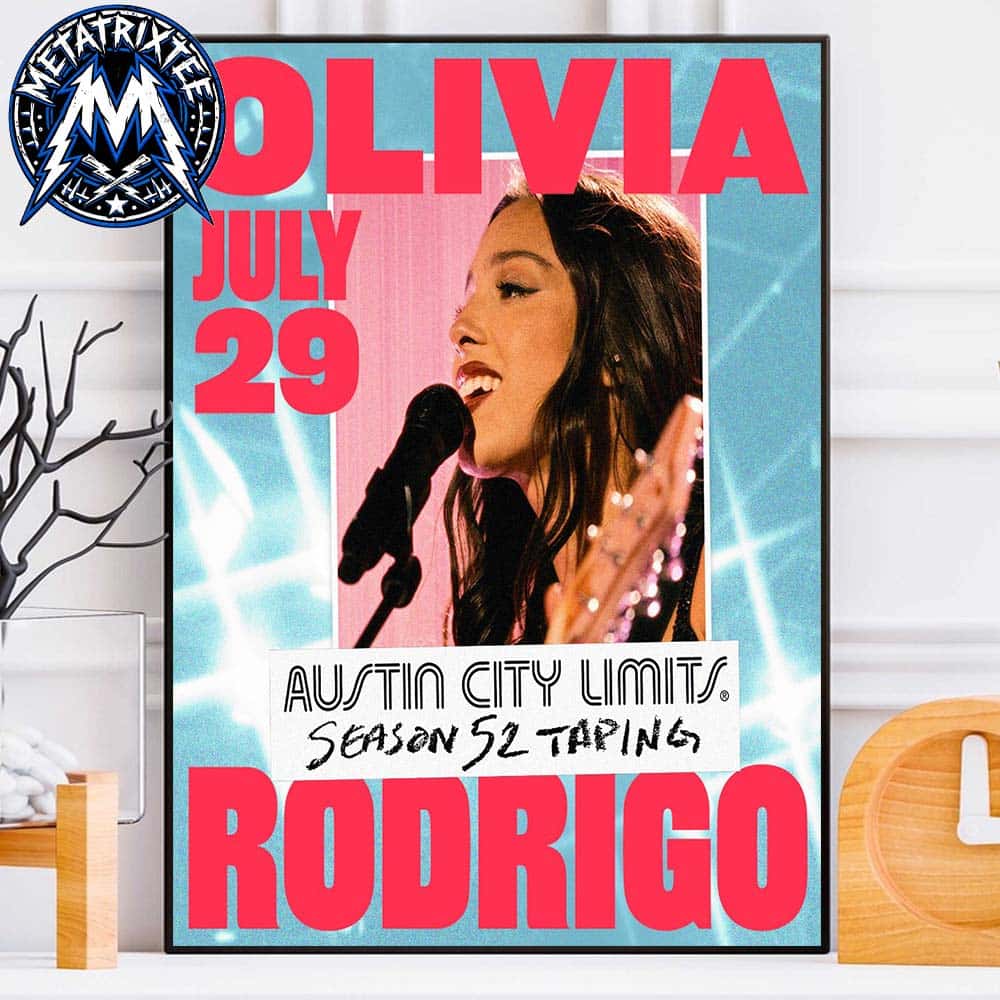 Olivia Rodrigo Poster Concert Austin City Limits Season 52 Taping In Austin Texas On July 29 2026 Gallery-Style Poster Canvas Olivia Rodrigo Poster Concert Austin City Limits Season 52 Taping In Austin Texas On July 29 2026 Gallery-Style Poster Canvas