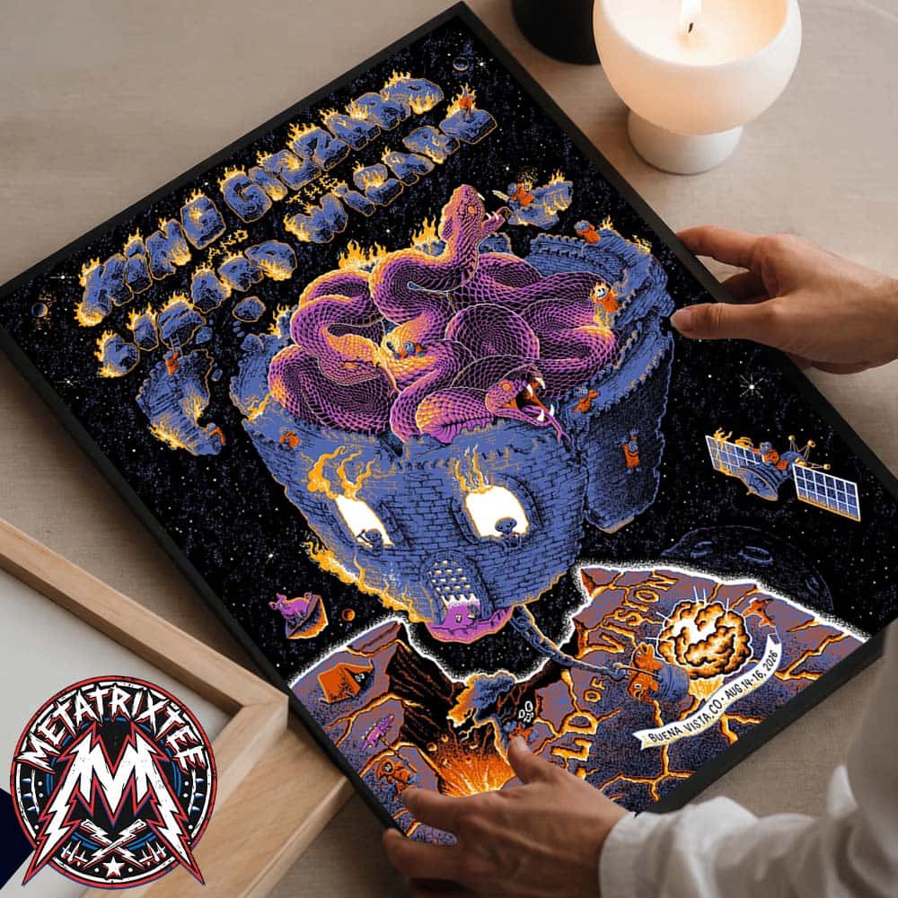 On August 14-16 2026 King Gizzard And The Lizard Wizard Poster Field of Vision II At Meadow Creek In Buena Vista Colorado Poster Canvas On August 14-16 2026 King Gizzard And The Lizard Wizard Poster Field of Vision II At Meadow Creek In Buena Vista Colorado Poster Canvas